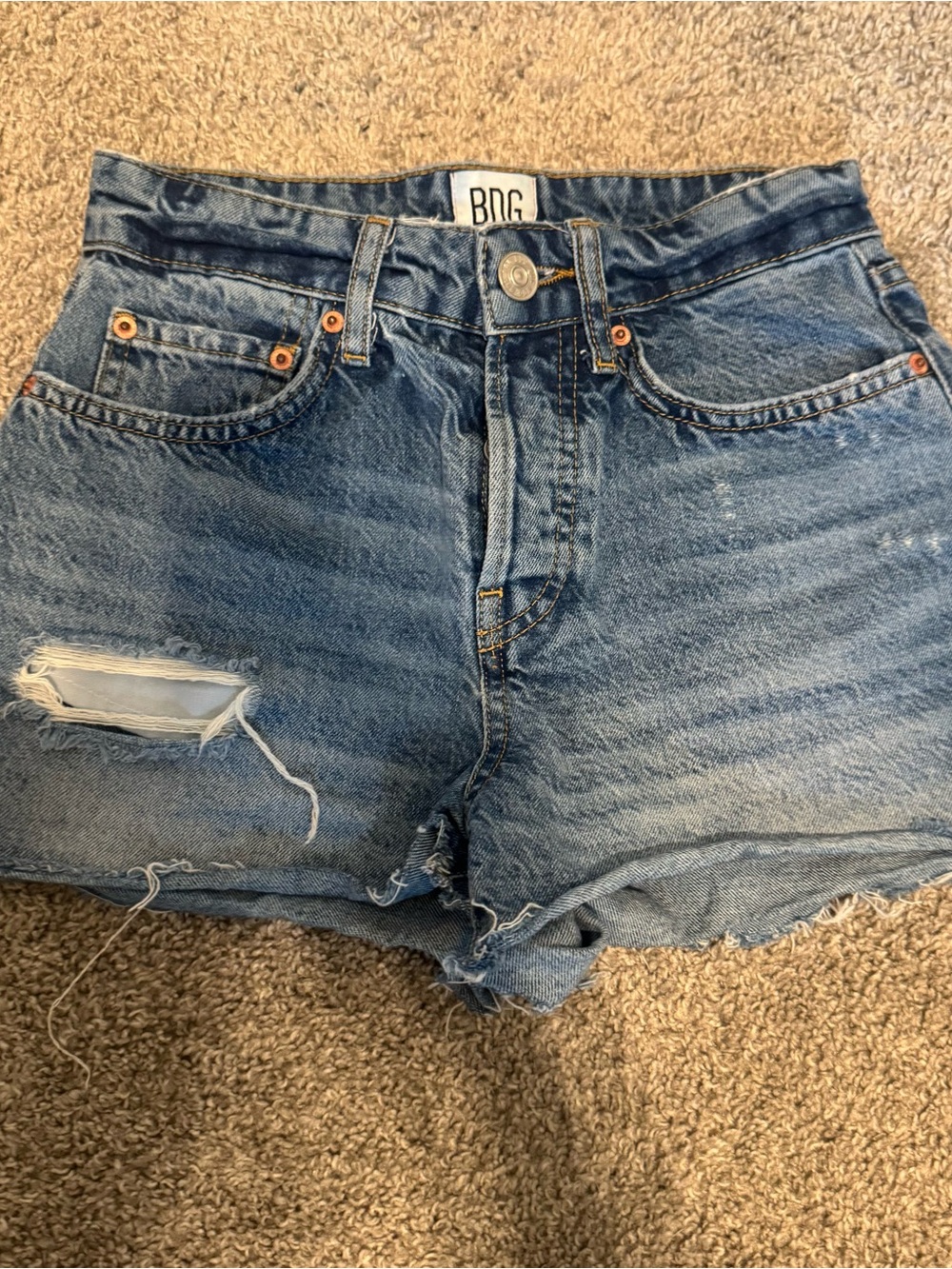 BDG High-Rise Distressed Summer Cut Off Denim Shorts